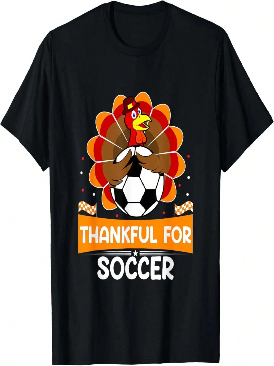 Thankful For Soccer Turkey Happy Thanksgiving Soccer T-Shirt S разноцветный