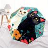 1pc Cats Flowers Automatic Umbrella   Auto Open/Close Folding Umbrella with  8 Rib Frame, 3 Fold Compact Umbrella for Men & Women, 130