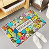 Cartoon Animal Cats Dogs Doormat Doormat Rubber Bathroom Kitchen Mat Garden Garage Door Floor Mat Non-Slip Carpet Rug Decor