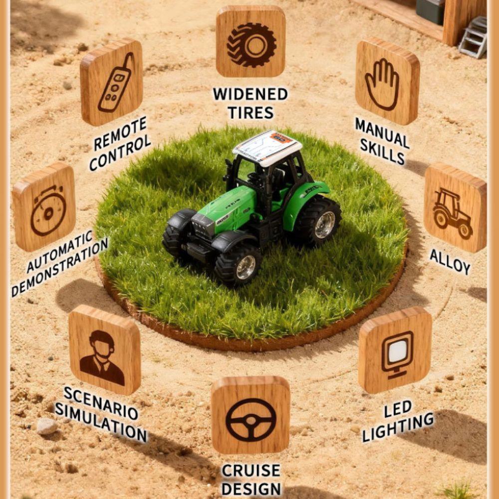 Remote Control Car Engineering Vehicle 2.4G Transport Truck 1:64 Alloy Farm Tractor  Desktop Toy