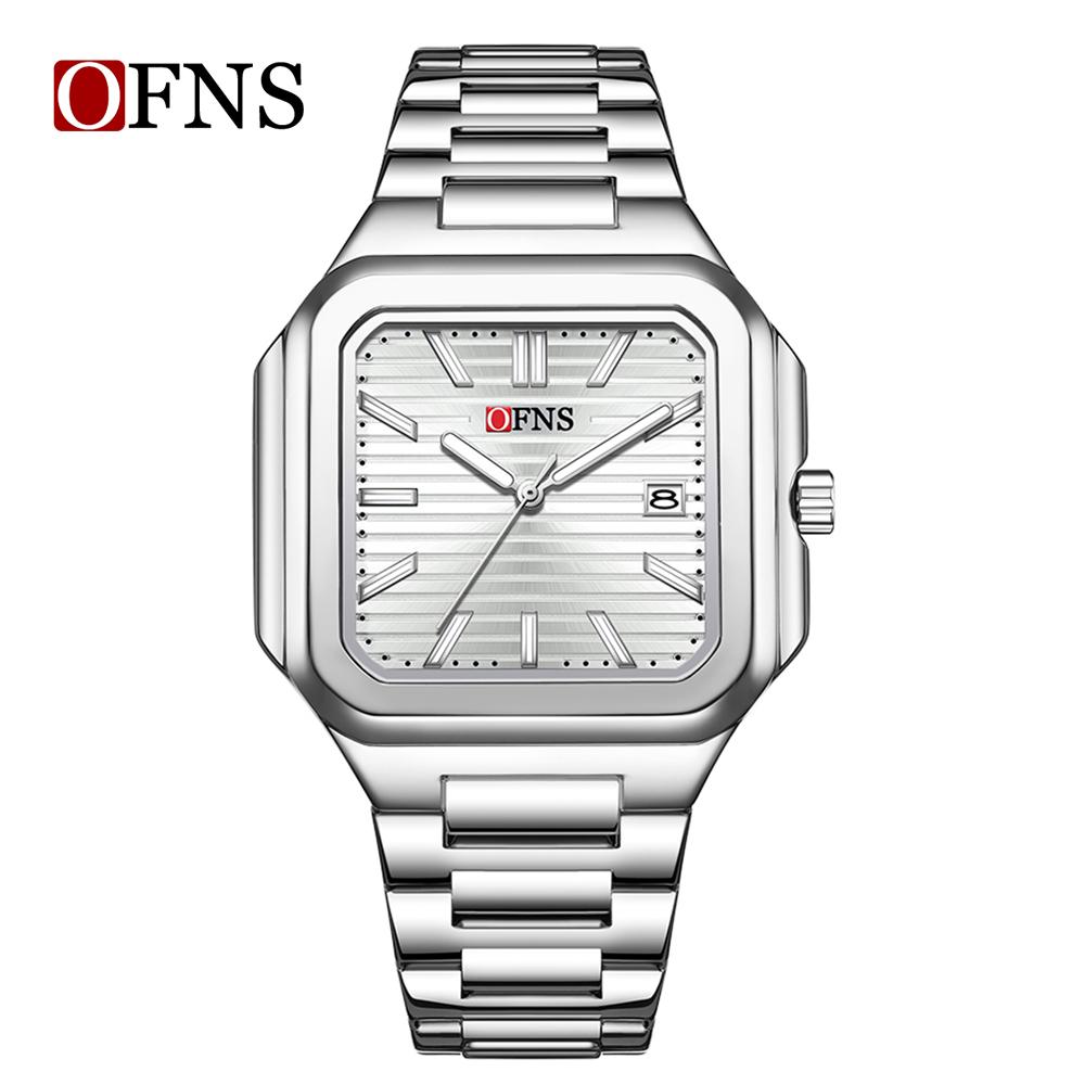 Ofns Brand 1650 Casual Fashionable Men's Quartz Watch Military Sports Waterproof Automatic Date Luxury Full Stainless Steel