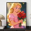 Disney Princess Rapunzel With Red Roses Diamond Painting Art Kit Handmade DIY Home Decor Gifts