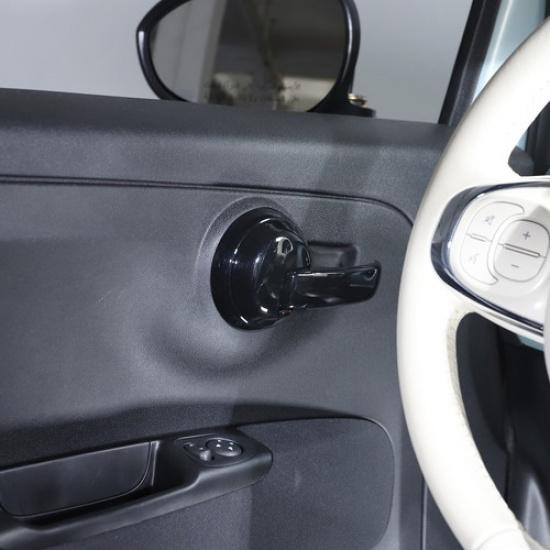 Glossy Black Inner Door Handle Frame Cover Trim For Fiat 500 2010-
