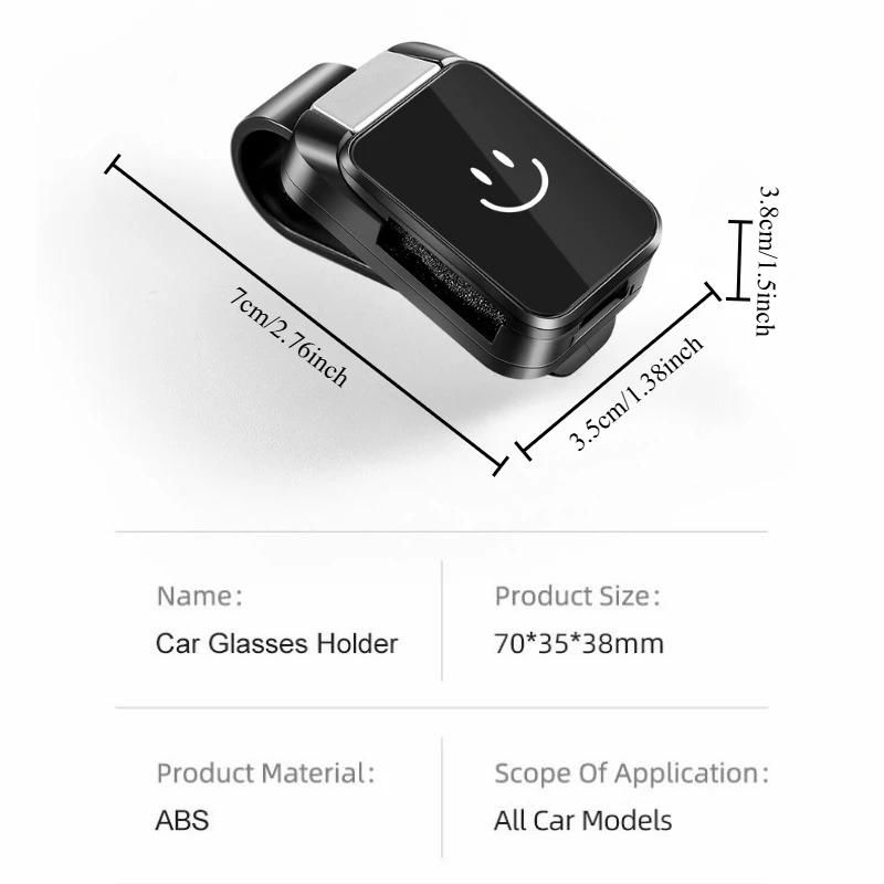 New Upgraded Car Glasses Holder - ABS Plastic,Suitable for All Car Models,Happy Face Design,Safe Sunshade Accessory,Glasses Clip