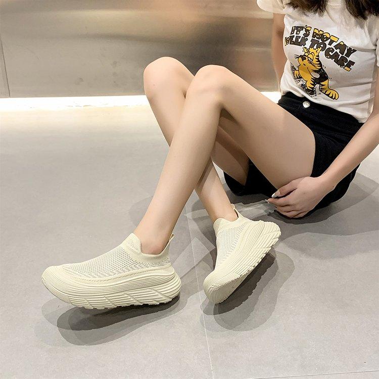 Lady Fitness Women Breathable Sneakers Woman Casual Non-slip Walking Shoes Cushion Female Comfortable Low Top Sock Sneakers