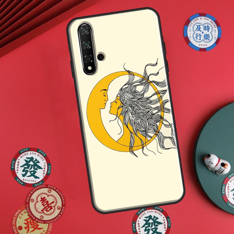 Sun Moon Art For Huawei P20 P30 P40 Lite P60 Pro Nova 12i 11i 8i 12s 9 10 SE Y90 Y60 Y70 Y72 Y61 Y91 Case