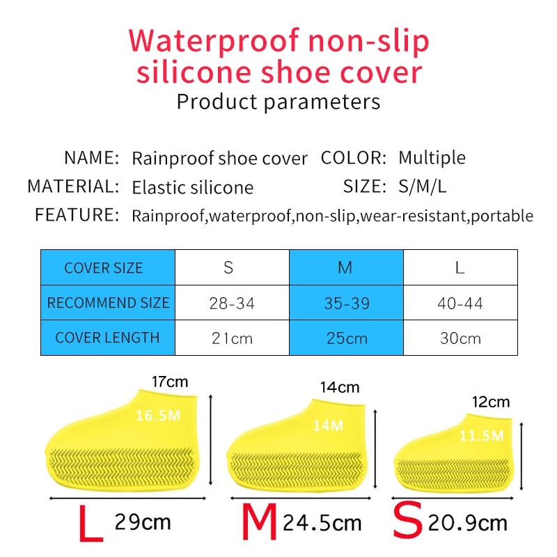 Reusable Waterproof Rain Shoes Covers Slip-resistant Rubber Rain Boot Overshoes Outdoor Walking Shoes Accessories Dropship