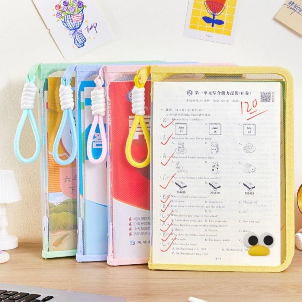 Large Capacity Test Paper Storage Bag Multifunctional File Folder Bag Transparent File Bag  Kids