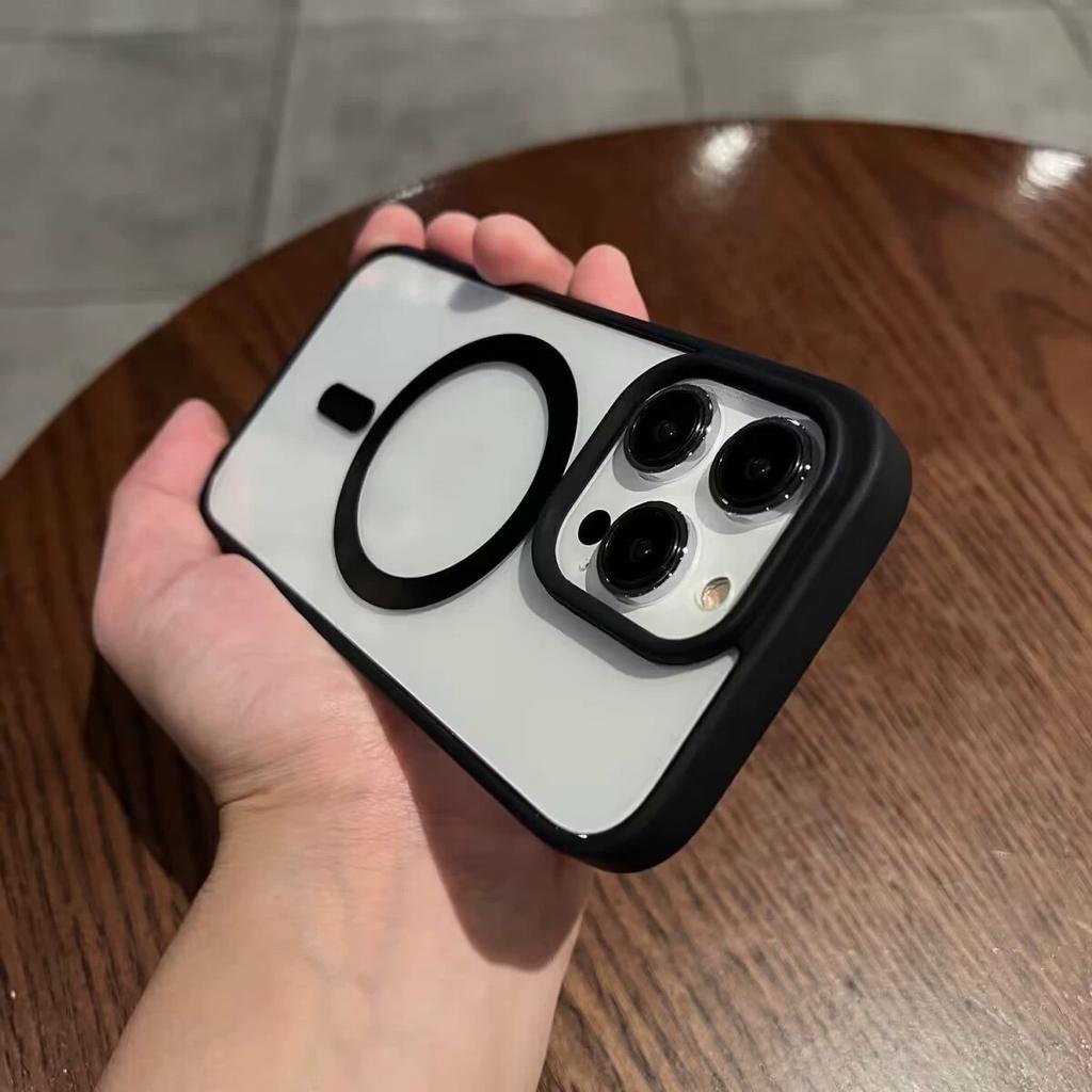 Applicable to iPhone11 mobile phone case Magnetic transparent Apple 11ProMax matte skin feel 11 acrylic  case