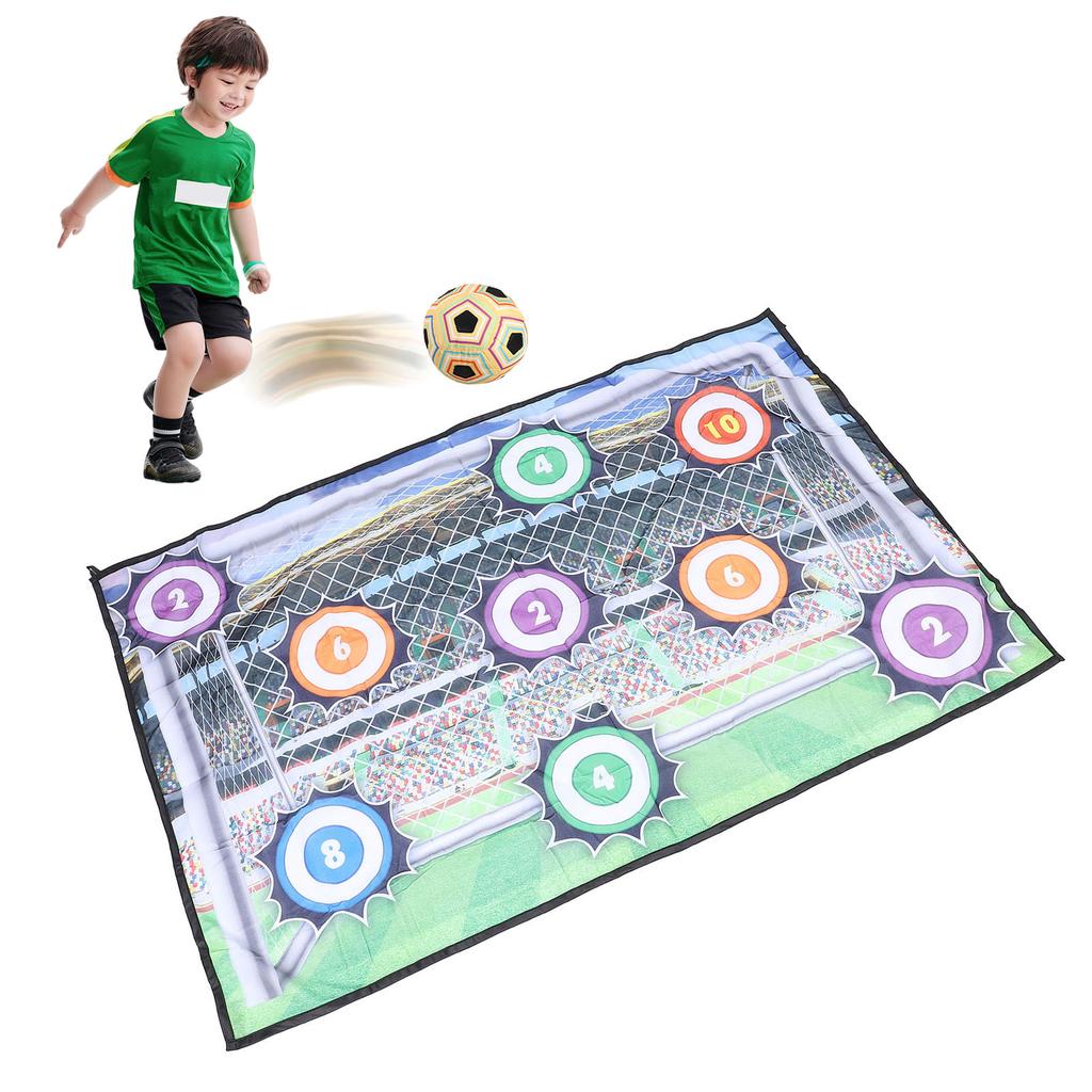 Soccer   Game Mat Set Indoor Outdoor Foot  Toss Target Game Toss Soccer Goal Game with Soccer   for Boys