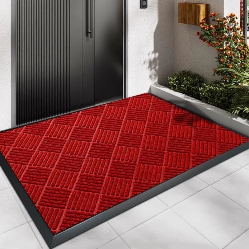 Front Entry Door Mats Outside Natural Rubber Entrance Doormats Kitchen Non-slip Heavy Duty Rugs Easy To Clean Home Carpets