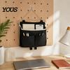 Dorm Room Essentials for Students Wall Hanging Storage Bag with 3 Pockets, Cotton And Linen Waterproof Organizer Bedroom Pouch, Over The Door