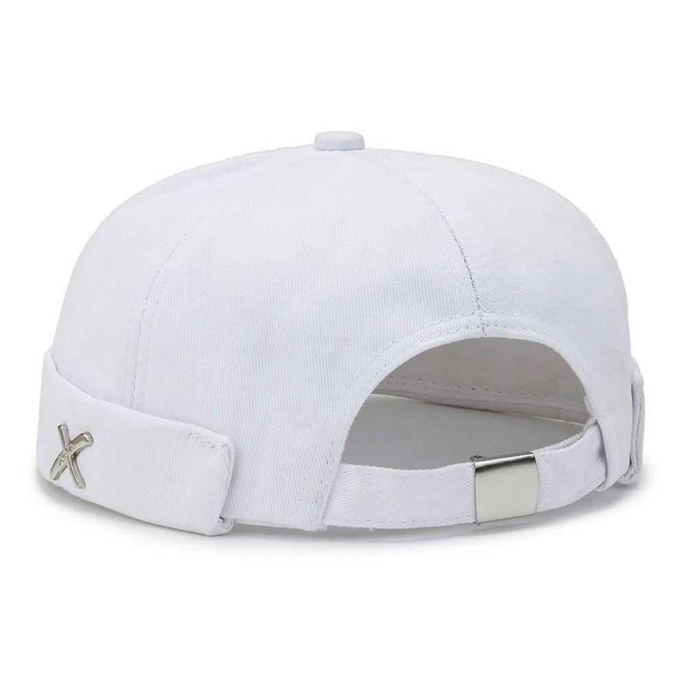 Casquette Dôme Melon Vintage Métal Logo X Casquettes Melon Décontractées Chapeau sans Bord pour Loisirs Streetwear