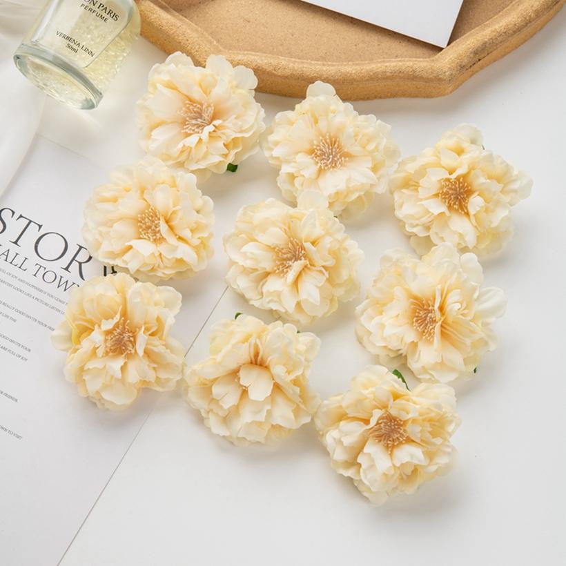 5/10 st Konstgjord Blomma Siden Pion Scrapbook Gör-det-själv Hem Vas Julkrans Bröllop Väggdekoration Trädgård Båge Tillbehör