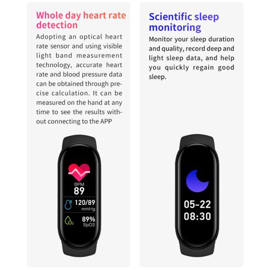 Smart Watch Touch Life Waterproof Health Screen Sleep-Monitoring Monitoring Multilingual Display Colorful Screen