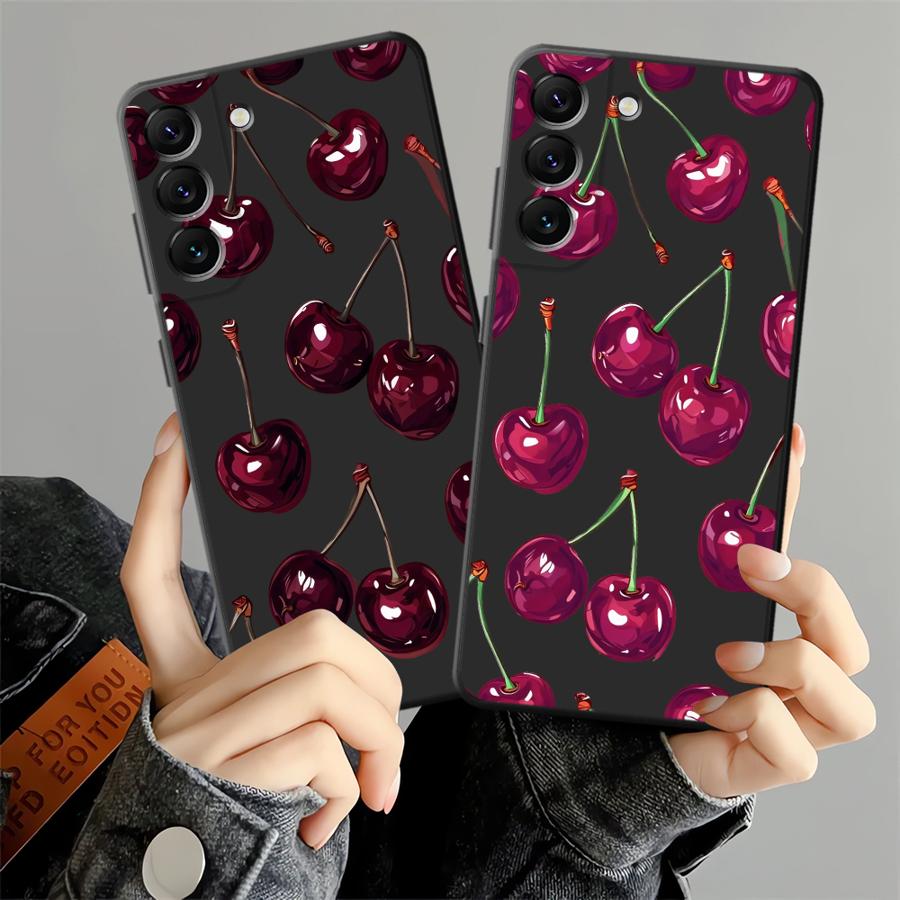 Phone Cover Case for Samsung Galaxy A53 A06 A52 A25 A05 A73 A57 A55 A23 A37 A12 A50 A70 A13 A16 A41 A51 A36 A17 A15 Fruit Cherry