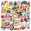 50 Christmas Themed Pendants Cartoon Graffiti Stickers Santa Elk Decorative Stickers