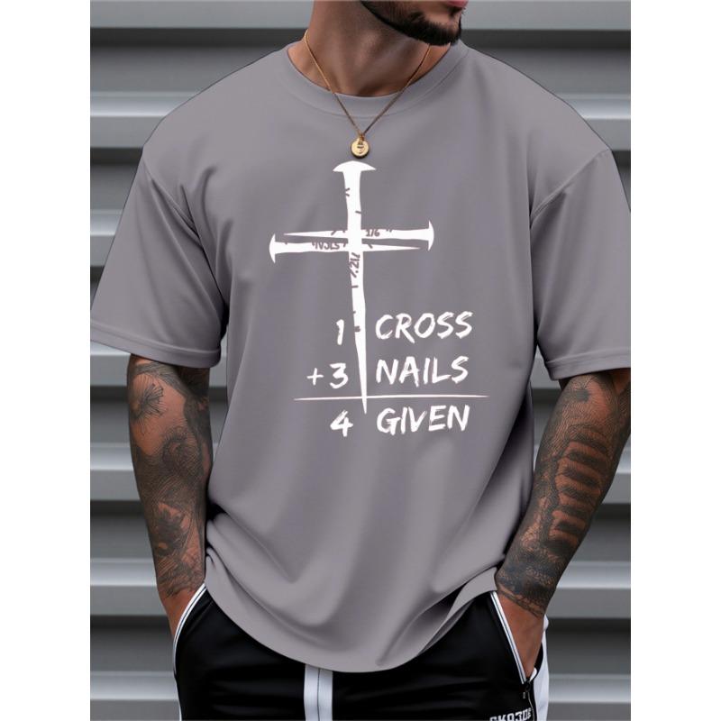 T Shirt For Man 100% Cotton Summer Christian Faith Graphic Casual Slim Fit Round Neck Short Sleeved T-shirt Top