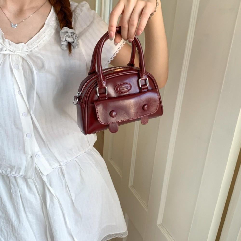 Luxury Boston Crossbody Bag Korean PU Leather Handbags Trendy Women's Underarm Bag  Gifts
