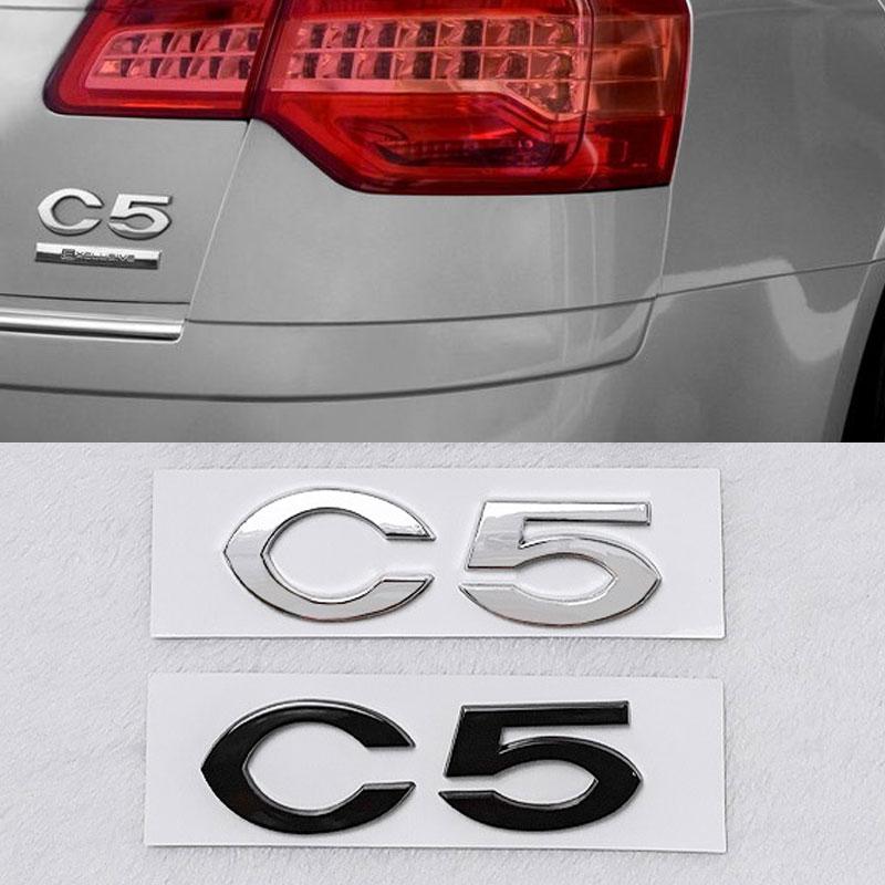 Pegatinas de coche con logo C2 C4 C5 para Citroen C2 C4 C5 maletero trasero etiqueta de modificación de personalidad tridimensional 3D emblema de refit