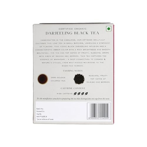Makaibari Darjeeling Black Tea 250 G Loose Leaf Monocarton Strong Muscatel Flavor Handpicked Premium Chai Organic