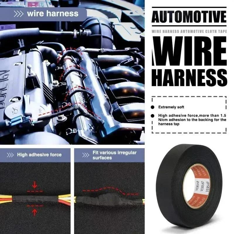 Nastro Adesivo in Flanella Flannelette 25MM*15M per Cablaggi Auto Anti-Rattles Nastro Autoadesivo in Feltro Strumenti per Riparazione Auto