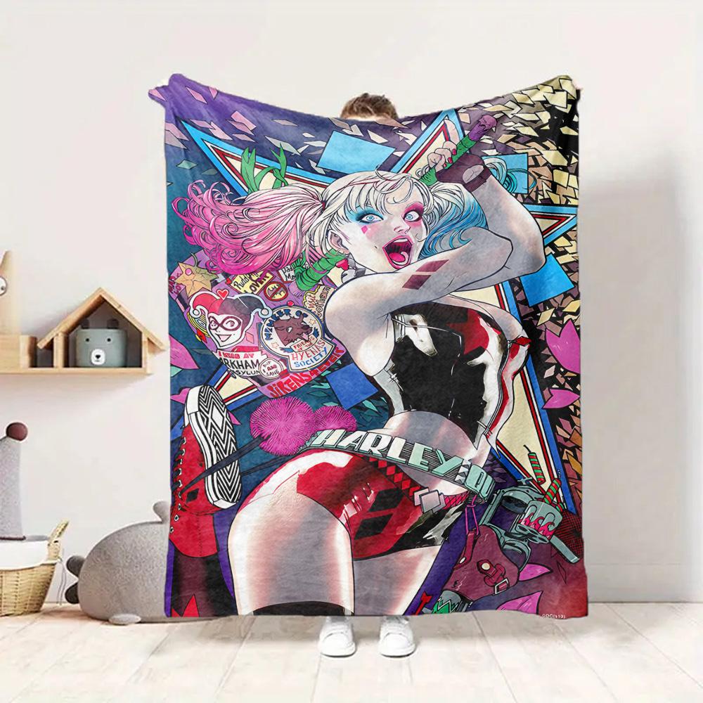 Harley Quinn Flannel Blanket Throw Blanket Soft Warm Sofa Bed Camping Car home Decor Unique Christmas Gift C930377