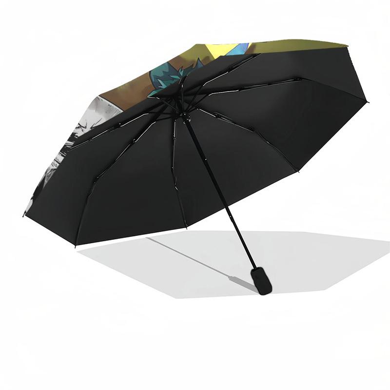 1pc My Hero Academia Boku No Hero Academia Automatic Opening & Closing Outdoor Umbrella with Katsuki Bakugo Design, Portable Tri-Fold Design, 8-R