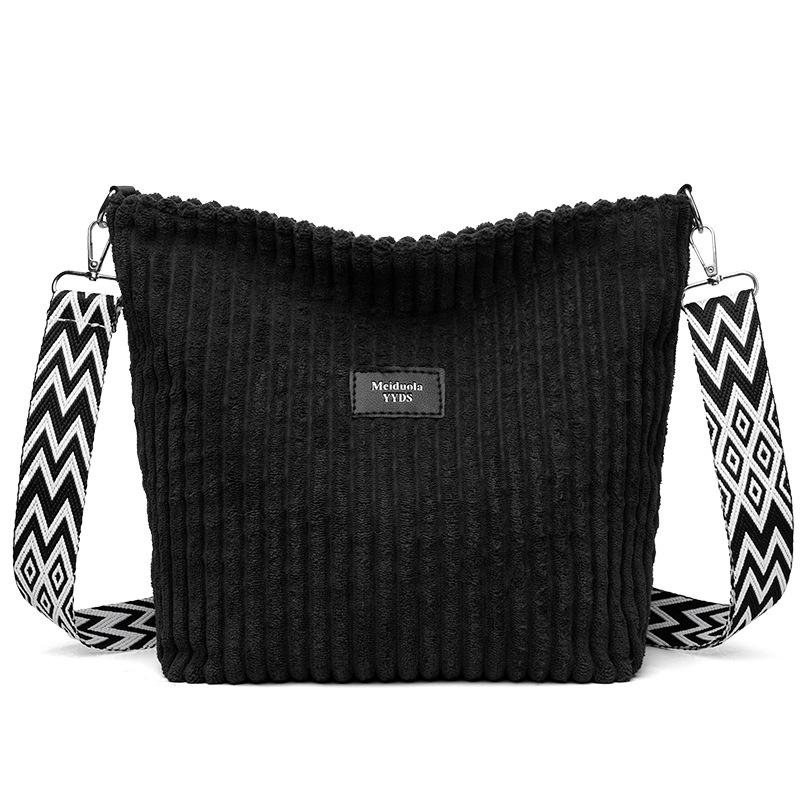 

New large-capacity women s bag fashionable and casual simple commuter tote bag simple shoulder bag solid color bag чёрный