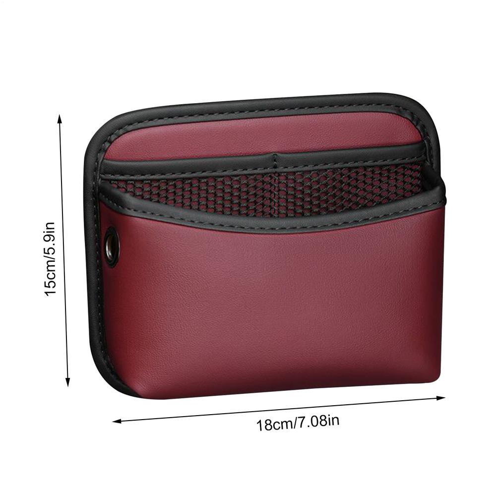 Automotive Consoles Organizers Small PU Leather Auto Organization Car Bag Organizer for Road Trip Travel Camping Long Drive