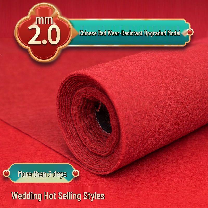 Thick Red Wedding Floor Mat - Long-Lasting Coverage for Entrances and Events