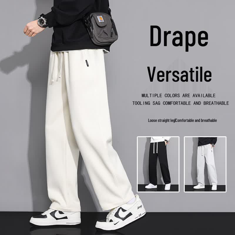 PLAYBOY Men's Casual Loose Straight Leg Drawstring Pants