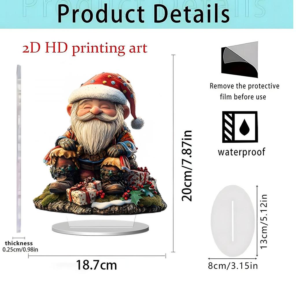 Christmas Apple 2D Acrylic Stand: Festive Desktop Decoration Gift