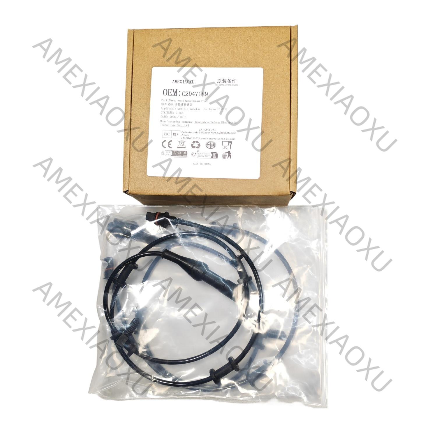 2X C2D47189 C2D3410 Wheel Speed Sensor Front For Jaguar XF XK XJ 2pcs