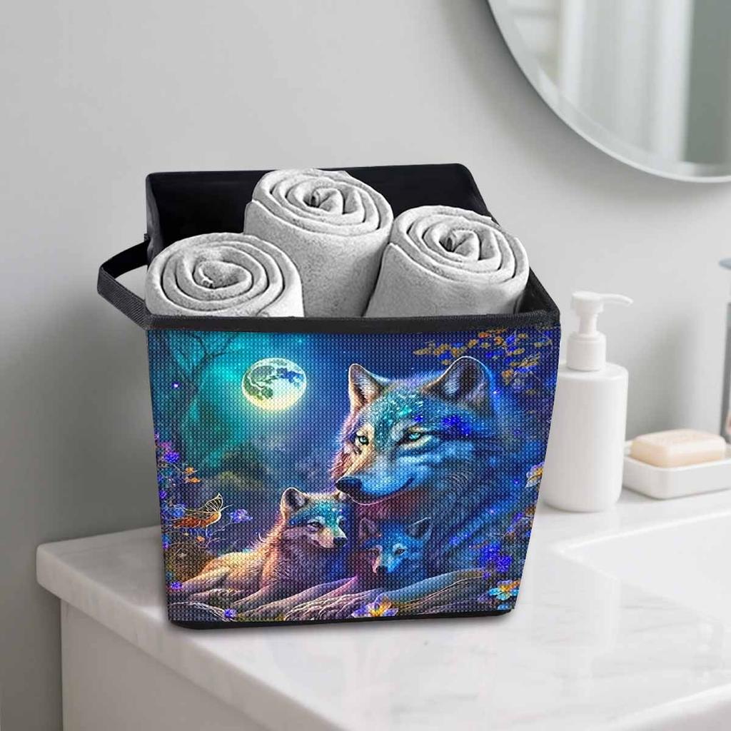 Full Moon Night 5D Diamond Painting Storage Basket Full Round Drill Mosaic Diamond Embroidery Cross Stitch Kits Home Decor Home Decor