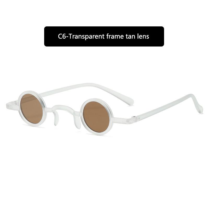 1Pc Retro Mini Sunglasses Round Men Plastic Frame Gold Black Red Small Round Framed Sun Glasses Popular Color Lens Sunglasses