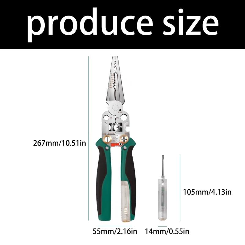 Ściągacz izolacji do kabli elektrycznych z funkcją wykrywania napięcia Lekka konstrukcja Trwałość Stalowe krawędzie tnące Ciągnięcie drutu