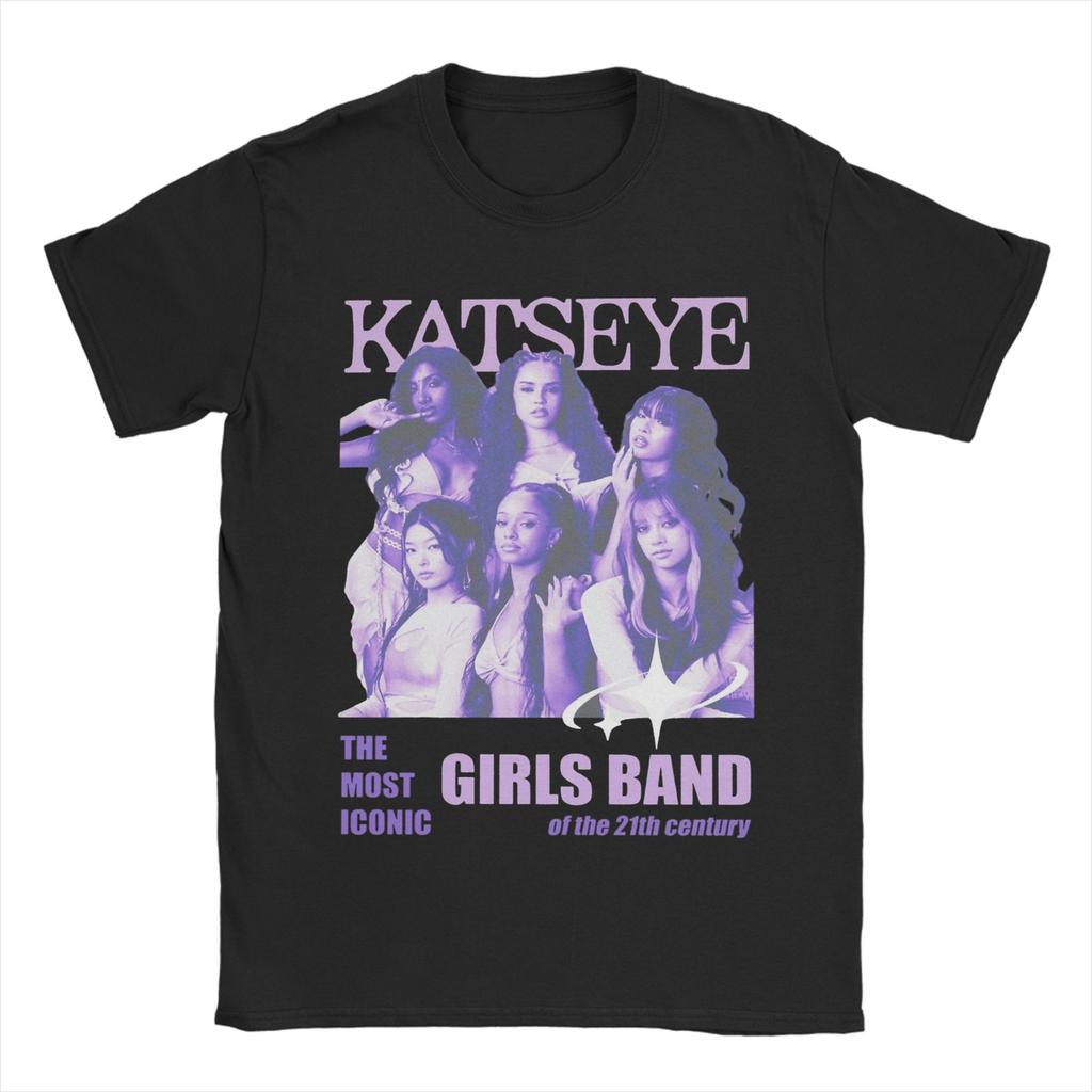 KATSEYE Gnarly Kpop T-Shirts Herren Neuheit Reines Baumwoll-T-Shirt Rundhals Kurzarm-T-Shirt Übergröße Kleidung