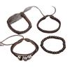 Men's Retro Brown Multilayer Leather Bracelet - Punk Distressed Design