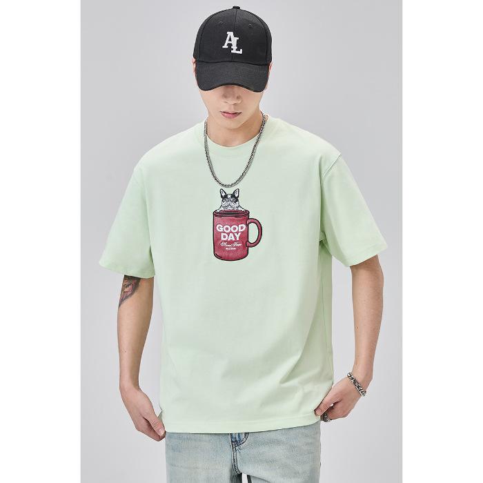 New Summer Short-sleeved T-shirt Men Cartoon Printed Casual Clothes Couple Half-sleeved Shirt