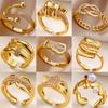 316L Gold Plated Stainless Steel Zircon Rings For Women Chain Geometry Finger Ring Zircon Gift Anillos Mujer 2025 New Trendy