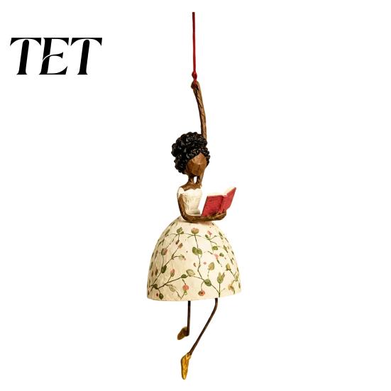 Ornement Suspendu Décoratif Sculpture Creuse Danseuse pour Décoration Intérieure, Sculpture Artistique Élégante, Sculpture Métallique Créative Pendentif Intérieur Extérieur Fenêtre