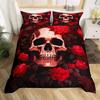 Floral Comforter Cover No Filling Black Skeleton Bedding Set Antique Victorian Baroque Skull Duvet Cover Gothic Vintage