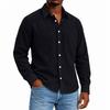 Men's Linen Collared Long Sleeve Shirt for Spring and Fall Casual Daily Wear
