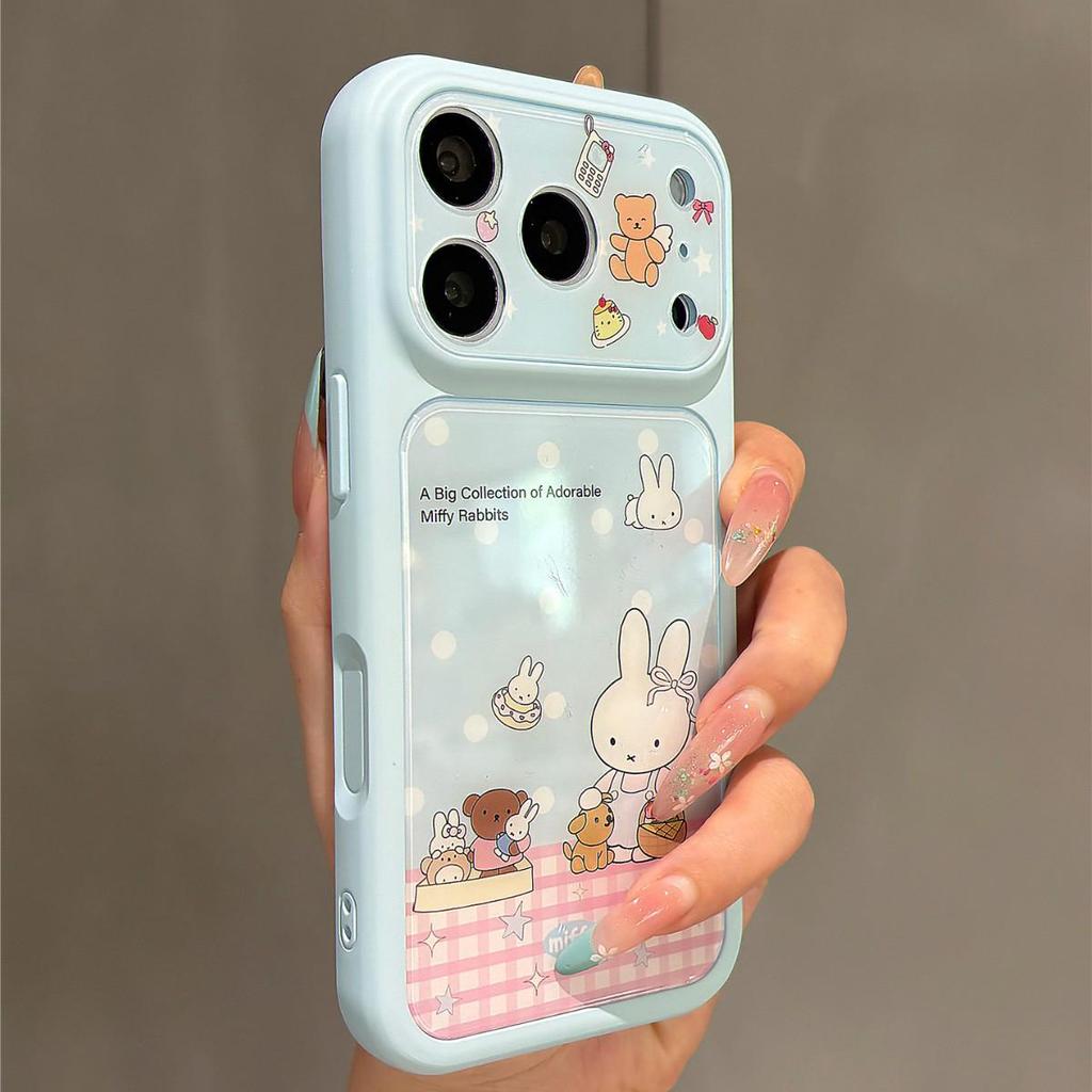 Miffy Plaid Anti-Fall Phone Case for Apple 14pro, 15promax, 16pro, 17promax - High-End Protection