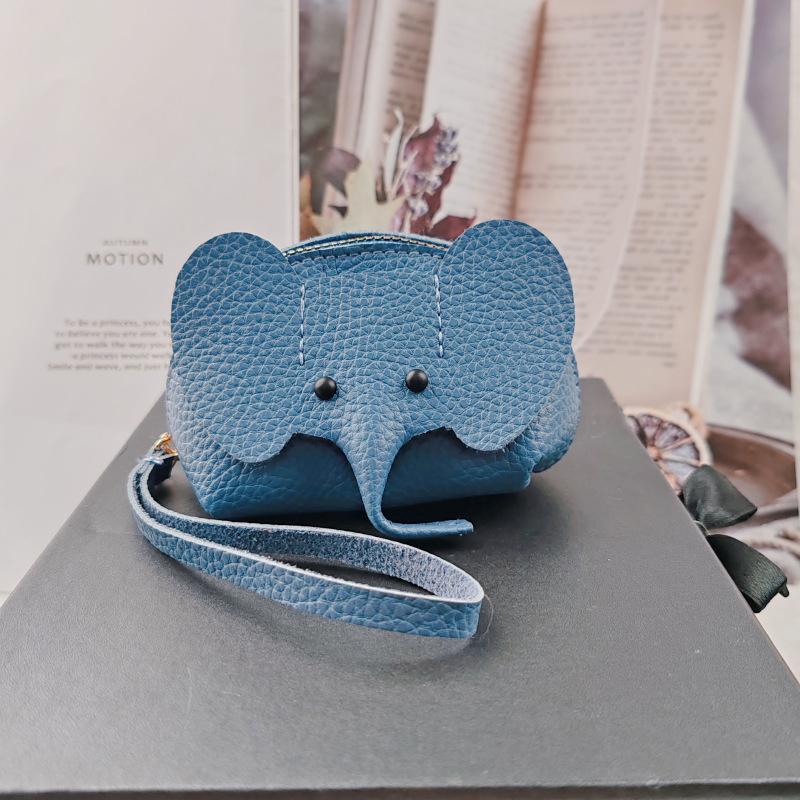 PU Deri Fil Bebek Bozuk Para Cüzdanı Kadın Çantası Süsü Yaratıcı Kart Tutucu Depolama Ruj Zarfı Fermuarlı Para Çantası