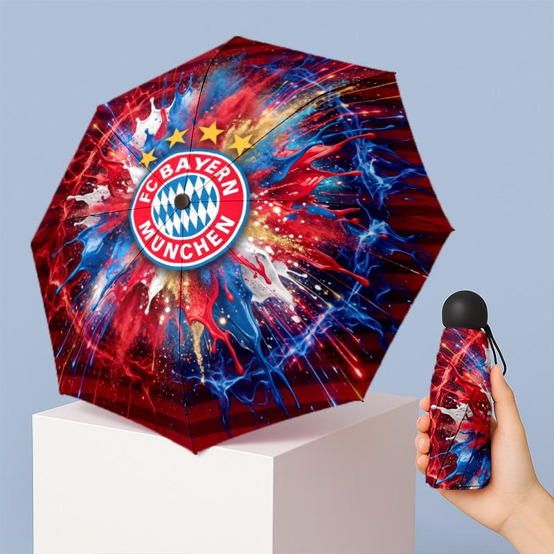 Ombrello Pieghevole Compatto Bayern Monaco con Stampa Mini 5 Pieghe 8 Stecche Antivento Impermeabile Leggero Portatile