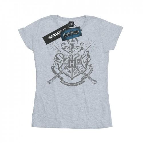 

Harry Potter Womens/Ladies Hogwarts Badge Wands Cotton T-Shirt XXL білий