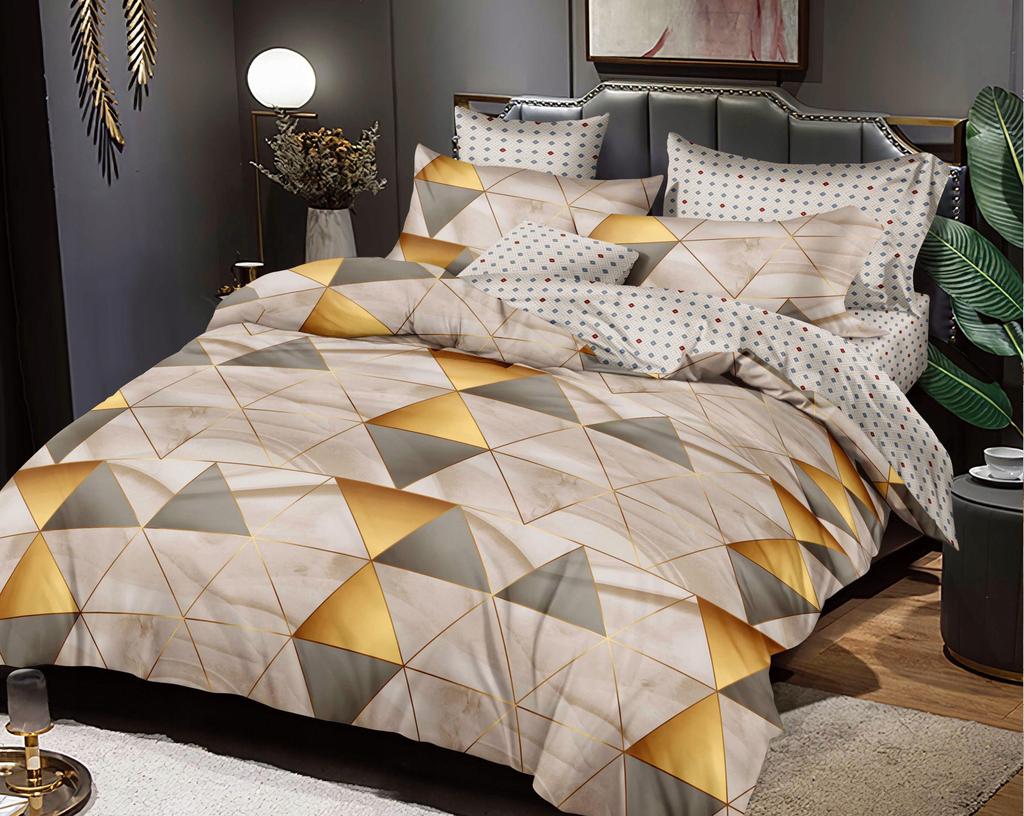 Warm Flannel Bedding 160x200 + Pillowcases, Polish, Rhombus, Lines