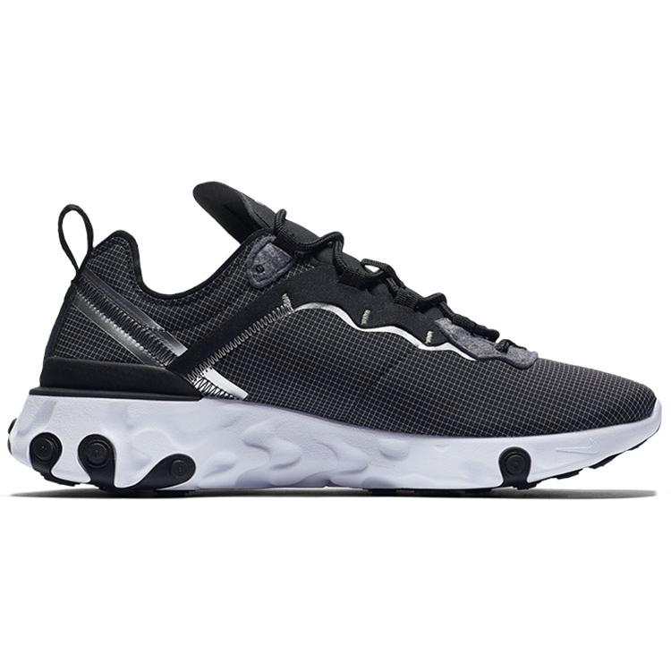 Nike React Element 55 'Black' (Unisex) Black / Metallic Silver / White Running Shoes CQ4600 071